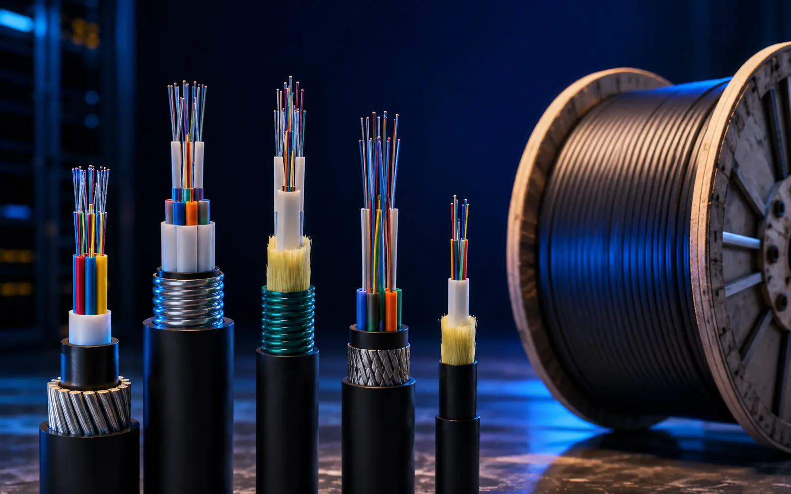 Optical fibre cable families and cable construction